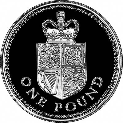Reverse of 1988 Silver Proof One Pound