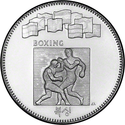 Reverse of South Korea Olympic Silver Round