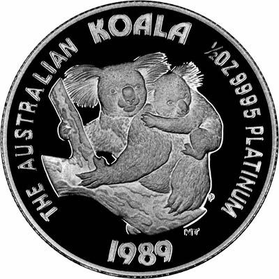 Reverse of 1989 Half Ounce Platinum Koala