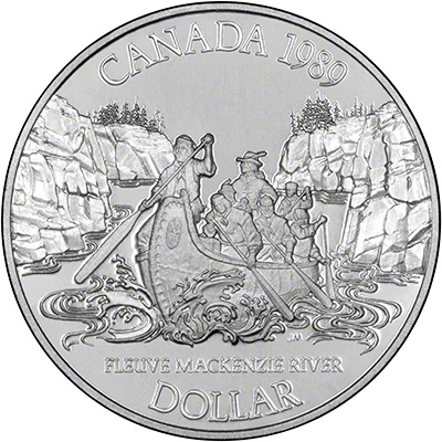 Obverse of 1989 Canada Silver Dollar