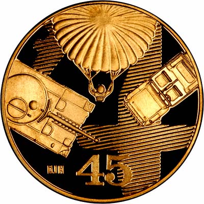 Reverse of 1989 Operation Market Garden Gold Medallion