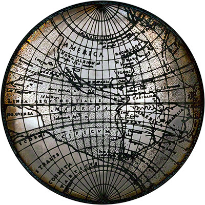 Reverse of Sir Francis Drake World Map Medallion