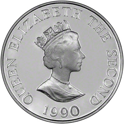Obverse of 1990 Queen Mother's 90th Birthday Two Pounds
