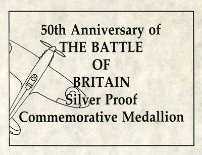 1986 Royal Mint Medallion Certificate