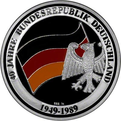 Obverse of Germany Silver Medallion - 40 Years of Federal Republic