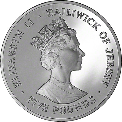 Obverse of 1990 Battle of Britain Five Pounds