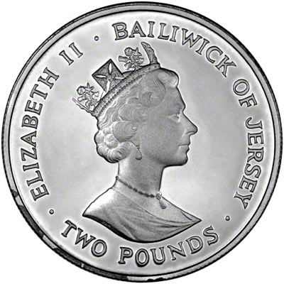 Obverse of 1990 Queen Mother's 90th Birthday Two Pounds
