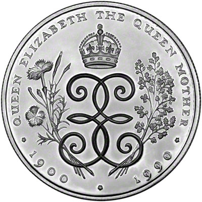 Reverse of 1990 Queen Mother's 90th Birthday Two Pounds