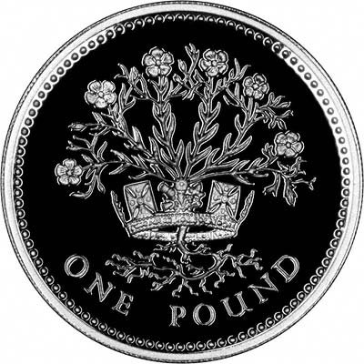 Reverse of 1991 Silver Proof One Pound