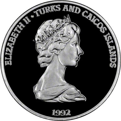 Obverse of 1992 Silver Proof 20 Crowns