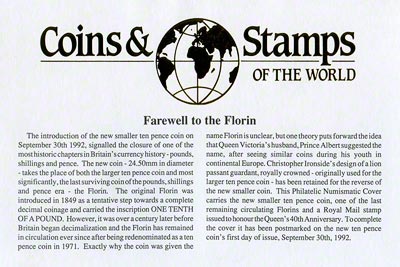 1992 Farewell to the Florin - Certificate