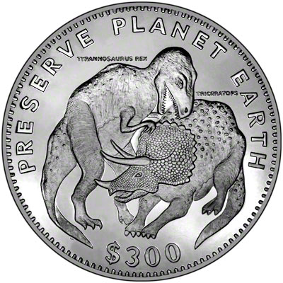 Reverse of 1993 Liberia Silver Proof One Kilo Coin