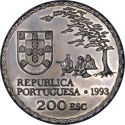 Obverse of 1993 Portugal 200 Escudos