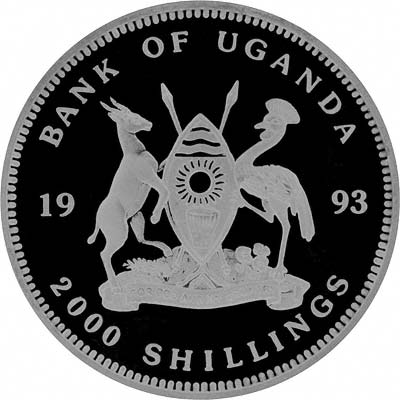 Obverse of 1993 2000 Shillings