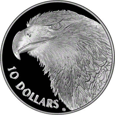 Reverse of 1995 Australia Silver Proof Ten Dollars - Murray Rose