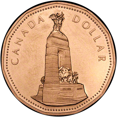 Reverse of the 1994 Canadian Remebrance Proof Dollar Coin