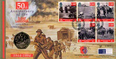 1944 - 1994 50th Anniversary of the D-Day landings - Fifty Pence commemorative coin