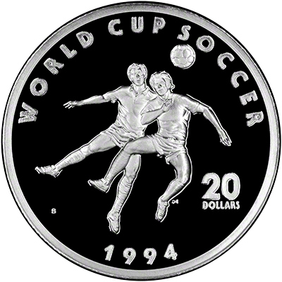 Reverse of 1994 Marshall Islands Twenty Dollar Coin