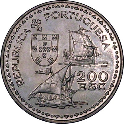 Obverse of 1994 Portugal 200 Escudos - 500th Anniversary of Henry the Navigator