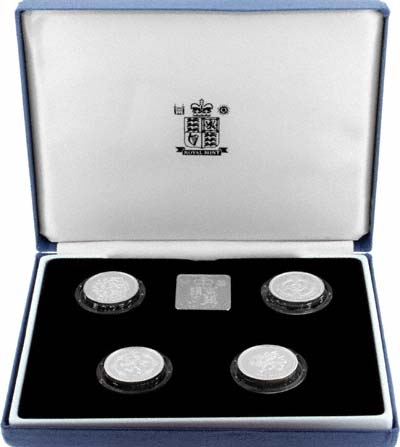 1994 to 1997 Four Coin Silver Proof Pound Set