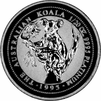 Reverse of 1995 Twentieth Ounce Platinum Koala