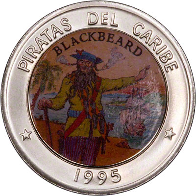 Reverse of 1995 Cuban One Peso - Black Beard