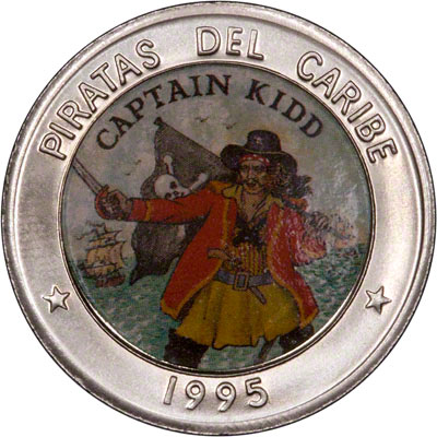 Reverse of 1995 Cuban One Peso - Captain Kidd
