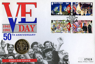 1995 manx £2 - commemorating 50th anniversary of VE day