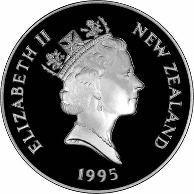 Obverse of 1995 Silver Proof Five Dollar Coin