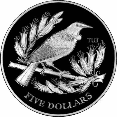 Reverse of 1995 Silver Proof Five Dollar Coin