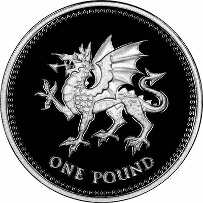 Welsh Dragon Design on Reverse of 1995 and 2000 Pound Coins