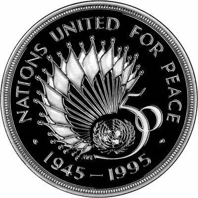Reverse of 1995 Two Pound Silver 
