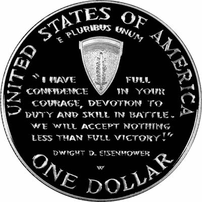 Reverse of USA D-Day Landings Silver Dollar