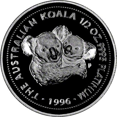 Reverse of 1996 Half Ounce Platinum Koala