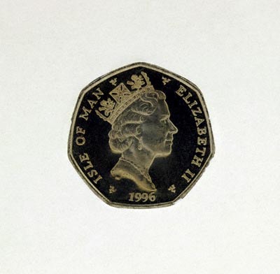 Obverse of 1996 Manx Fifty Pence