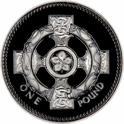Celtic Cross for Northern Ireland on Reverse of 1996 Silver Proof Pound Coin