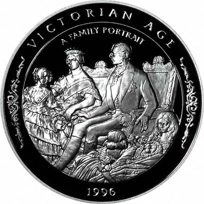 The Queen Mother - A Family Portrait on Reverse of 1996 Western Samoa 10 Tala Silver Proof
