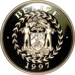 Obverse of 1977 Belize $5