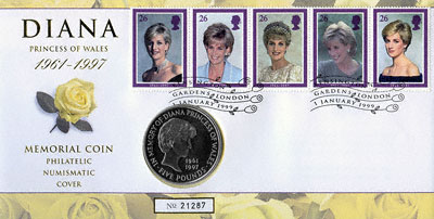 1997 the death of princess diana comemmoration crown