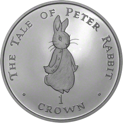 1997 Gibraltar Peter Rabbit One Crown Coin Reverse
