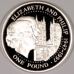 Reverse of 1997 Guernsey Silver Proof Pound