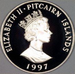 Obverse of 1997 Pitcairn Island Silver Proof Coin