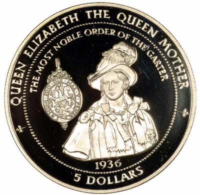Reverse of 1997 Pitcairn Islands Queen Mother Coin