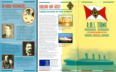 1997 RMS Titanic Commemorative Medallion in Presentation Sleeve