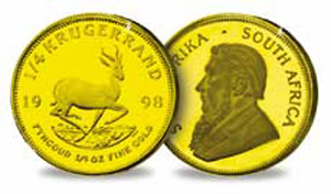 Image of Obverse & Reverse of 1998 Quarter Krugerrand