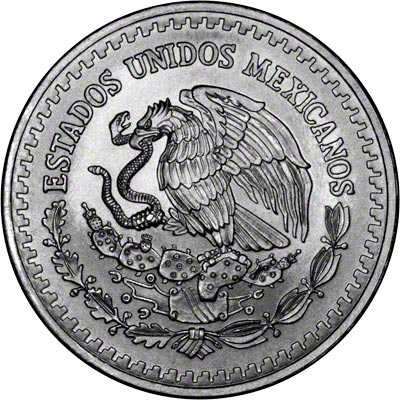 Obverse of 1998 Mexican One Ounce Silver Libertad