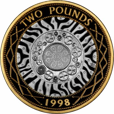 Reverse of 1998 Silver Proof £2 Coin