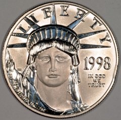 Obverse of One Ounce American Eagle in Platinum