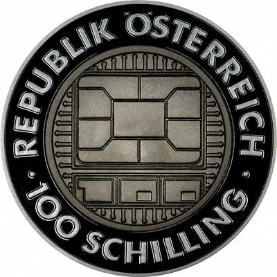 Obverse of 2000 Austrian 100 Schilling Millennium Coin