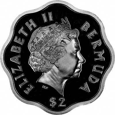 Obverse of 2000 Bermudan 2 Dollars Millennium Coin